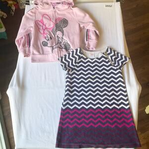 Disney Minnie Mouse Jacket and Gymboree Dress for Little Girls size 5 Pink Blue